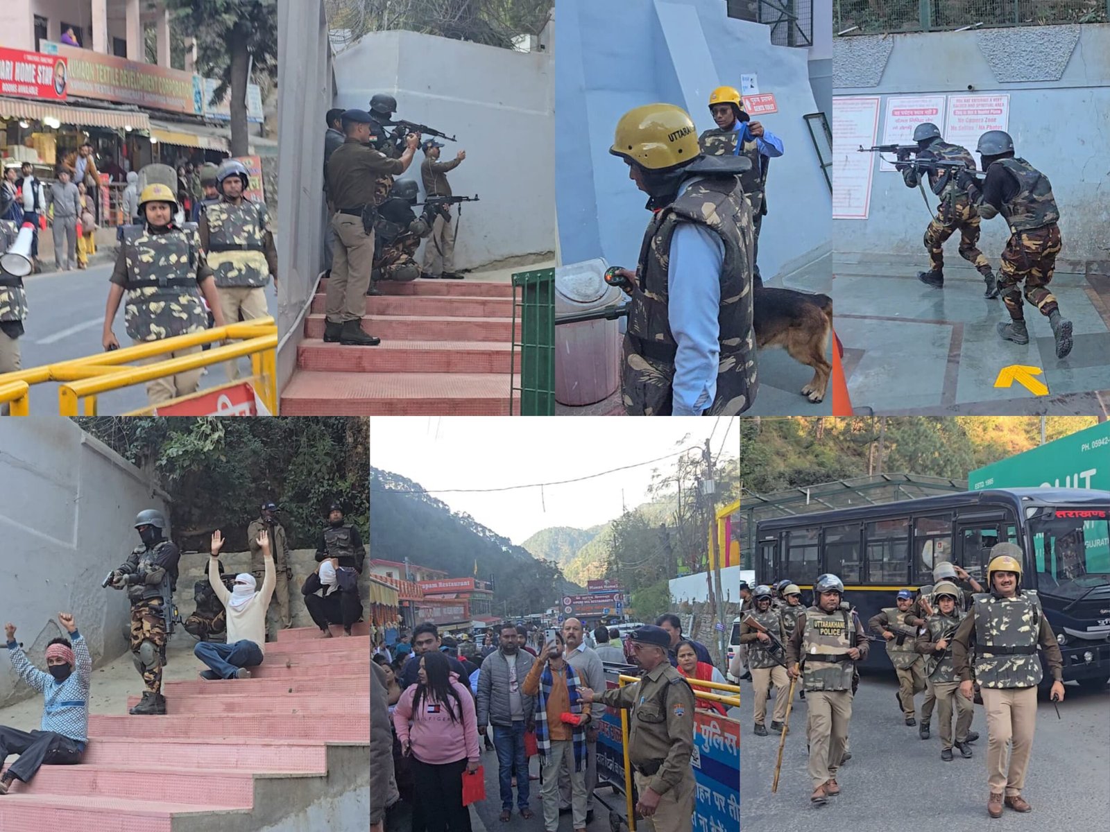 नैनीताल: मॉक ड्रिल: विश्व प्रसिद्ध कैंची धाम में हुए तीन आतंकी विस्फोट, 02 आतंकवादी ढेर, 03 जिंदा गिरफ्तार